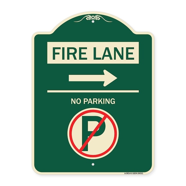 Signmission Fire Lane No Parking Heavy-Gauge Aluminum Architectural Sign, 24" x 18", G-1824-24011 A-DES-G-1824-24011 - main